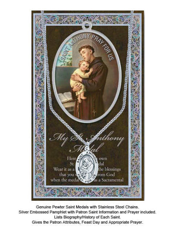 St. Anthony Biography Leaflet With Pendant Set