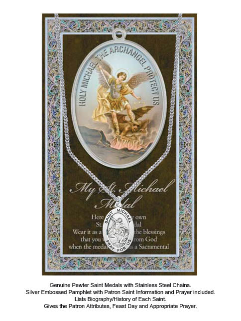 St. Michael Biography Leaflet With Pendant Set
