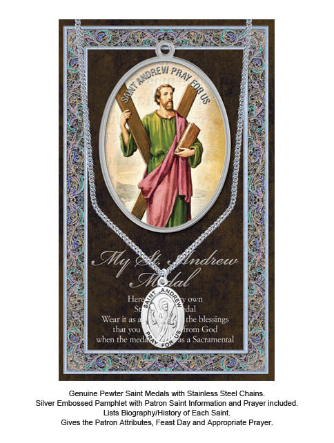 St. Andrew Biography Leaflet With Pendant Set