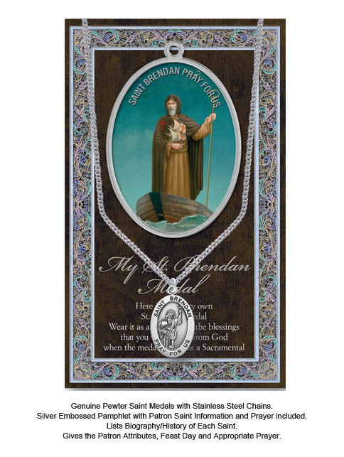 St. Brendan Biography Leaflet With Pendant Set