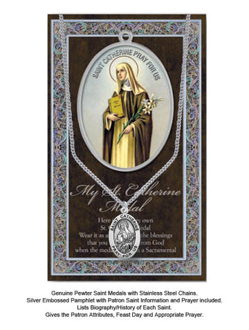 St. Catherine Biography Leaflet With Pendant Set
