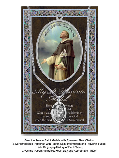 St. Dominic Biography Leaflet With Pendant Set