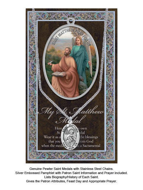 St. Matthew Biography Leaflet With Pendant Set
