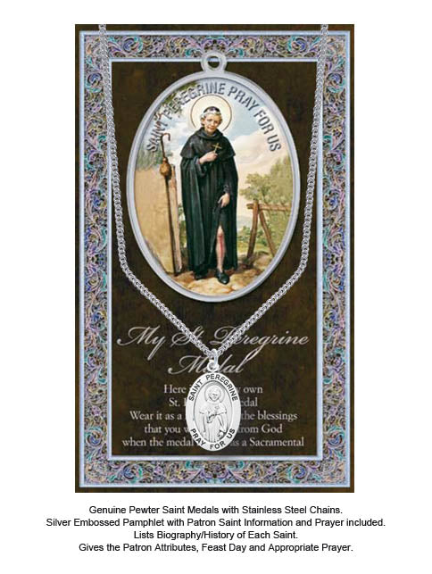 St. Peregrine Biography Leaflet With Pendant Set