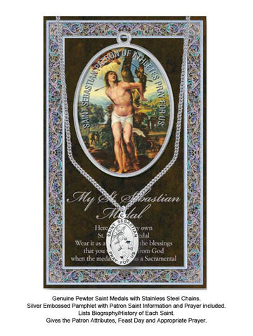 St. Sebastian Biography Leaflet With Pendant Set
