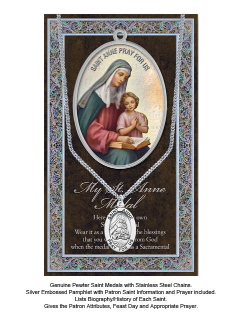 St. Anne Biography Leaflet With Pendant Set