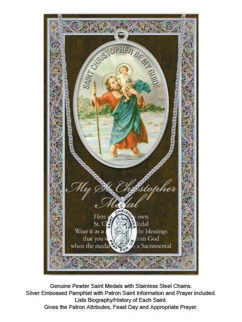 St. Christopher Biography Leaflet With Pendant Set