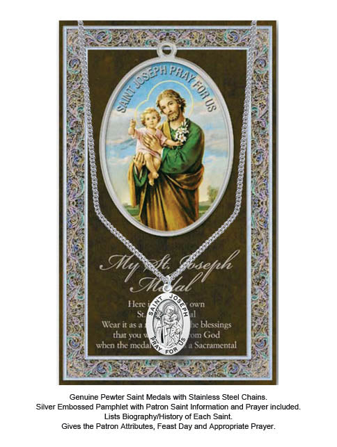 St. Joseph Biography Leaflet With Pendant Set