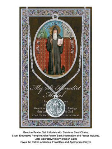 St. Benedict Biography Leaflet With Pendant Set
