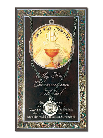 First Communion Biography Leaflet With Pendant Set