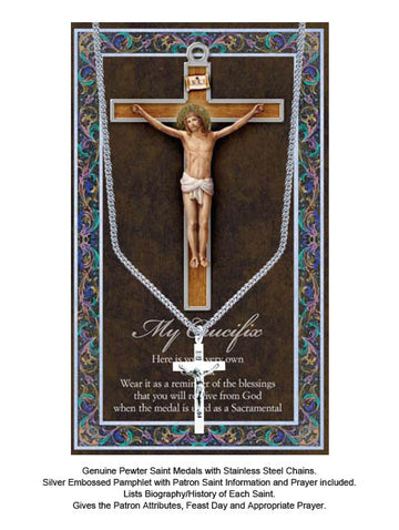 Crucifix Biography Leaflet With Pendant Set