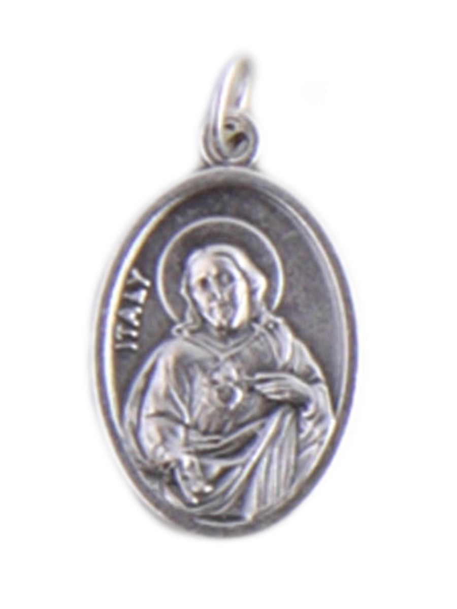 Sacred Heart Of Jesus Silver Oxide Medal