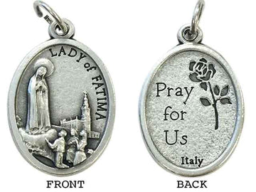 Our Lady Of Fatima Silver Oxide Medal