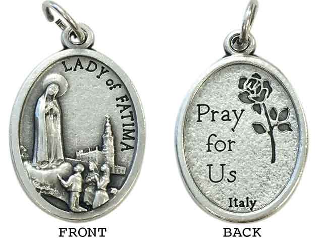 Our Lady Of Fatima Silver Oxide Medal