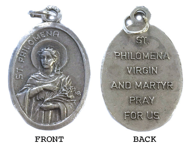 St. Philomena Silver Oxide Medal