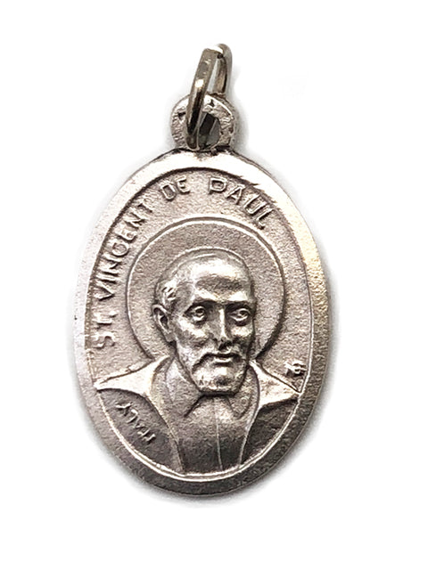 St. Vincent De Paul Silver Oxide Medal