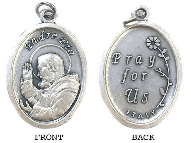 St. Padre Pio Silver Oxide Medal