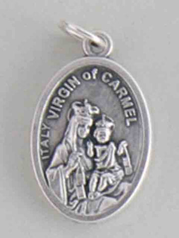 Our Lady Of Mt. Carmel Silver Oxide Medal