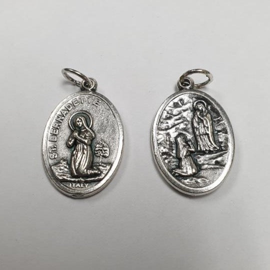 St. Bernadette Silver Oxide Medal