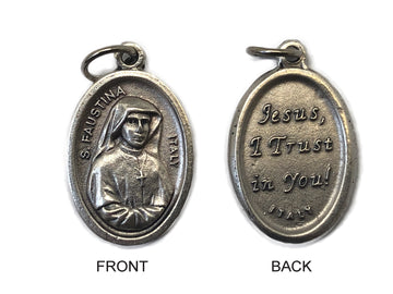 St. Faustina Silver Oxide Medal