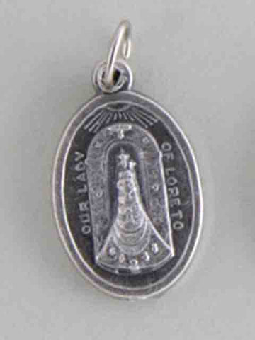 Our Lady Of Loreto Silver Oxide Medal