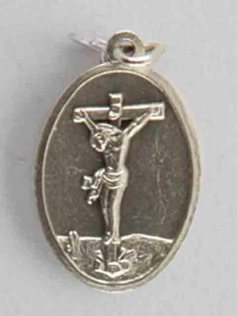 Crucifix Silver Oxide Medal