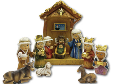 Nativity Set Kiddie With Stable - 80mm