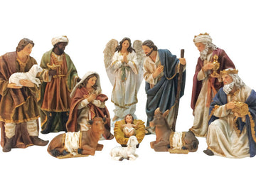 11 Piece Canvas Finish Nativity Set - 300mm