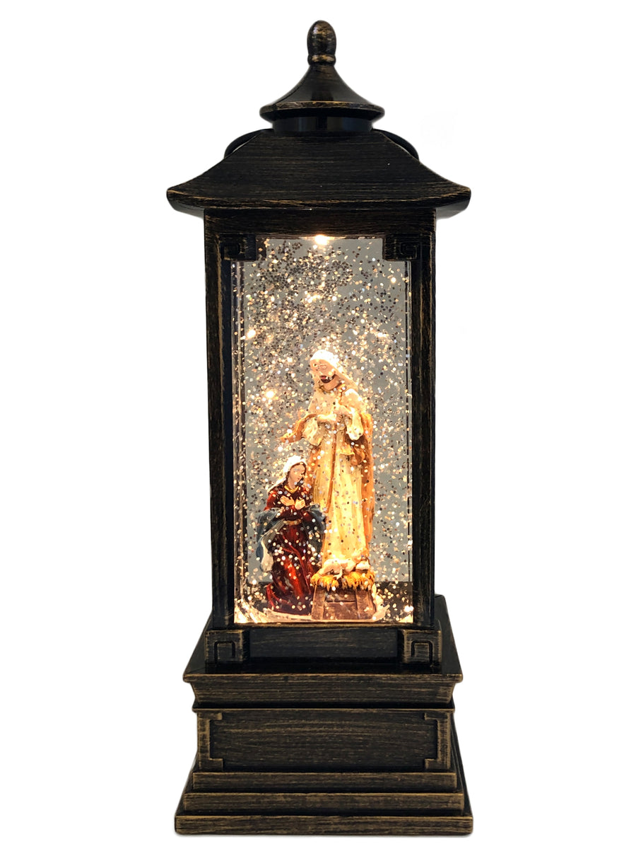 Light Up Nativity Water Lantern - Bronze