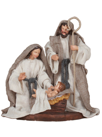 Holy Family Nativity Scene - Fabric / Resin