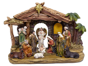 All In One Nativity Set - Resin