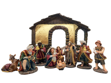 Nativity Set & Stable - 11 Pieces 100mm