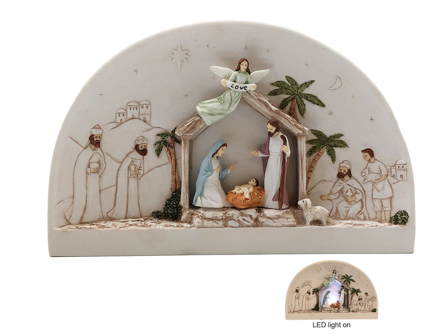 Resin LED Dome Nativity Scene