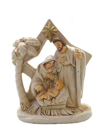 Holy Family Nativity With Star - White