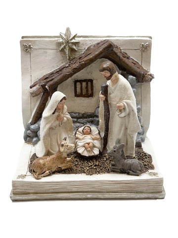 Nativity Scene Book Resin