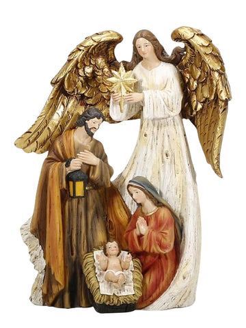 Resin Nativity Angel Scene