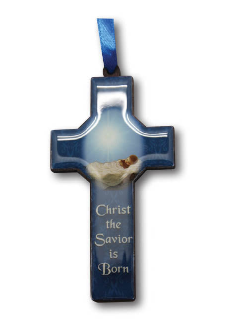 Christmas Cross Blue - Christ The Savior