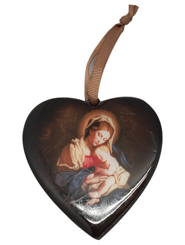 Christmas Heart Ornament - Mother and Child