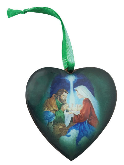 Christmas Heart Ornament - Nativity