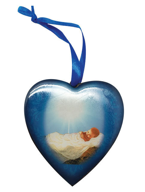 Christmas Heart Ornament - Baby Jesus
