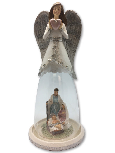 Glass Nativity Angel Silver - 250mm