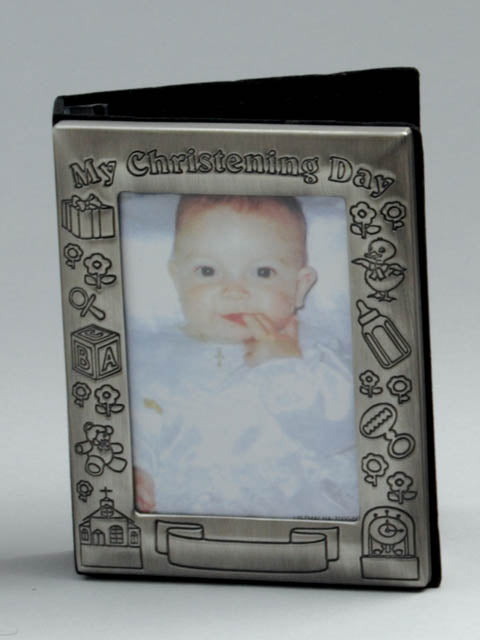 PHOTO ALBUM - CHRISTENING PEWTER METAL FINISH