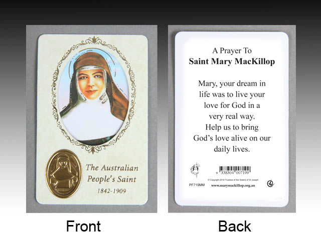 Mary MacKillop Laminated Prayer Card