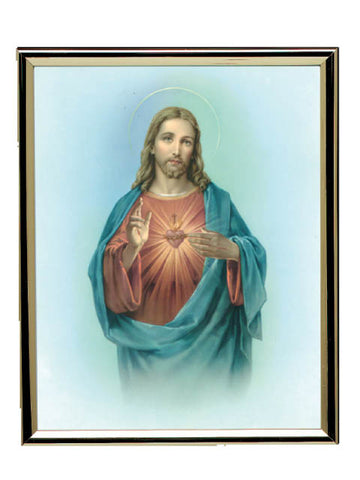 Sacred Heart Of Jesus Gold Mylar Frame