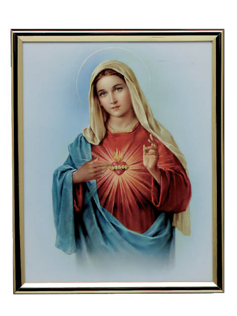 Sacred Heart Of Mary Gold Mylar Frame
