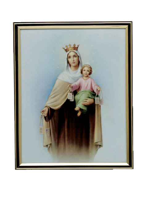 Our Lady Of Mt. Carmel Gold Mylar Frame