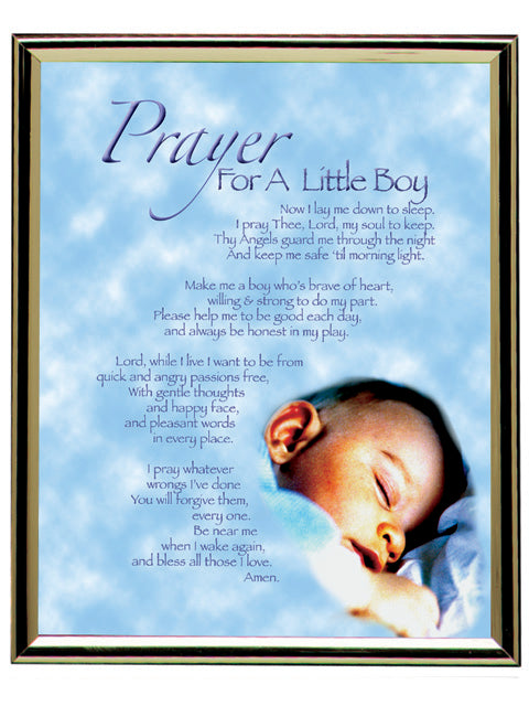 Prayer For A Little Boy / Girl Gold Mylar Frame