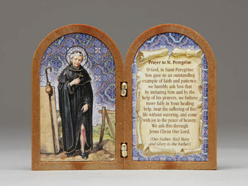 Plastic Plaque Wood Look - St. Peregrine