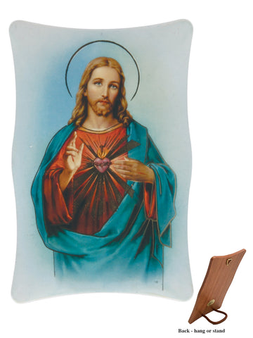 Sacred Heart Of Jesus Hanging or Standing Plastic Plaque
