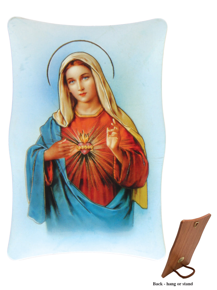 Sacred Heart Of Mary Hanging or Standing Plastic Plaque